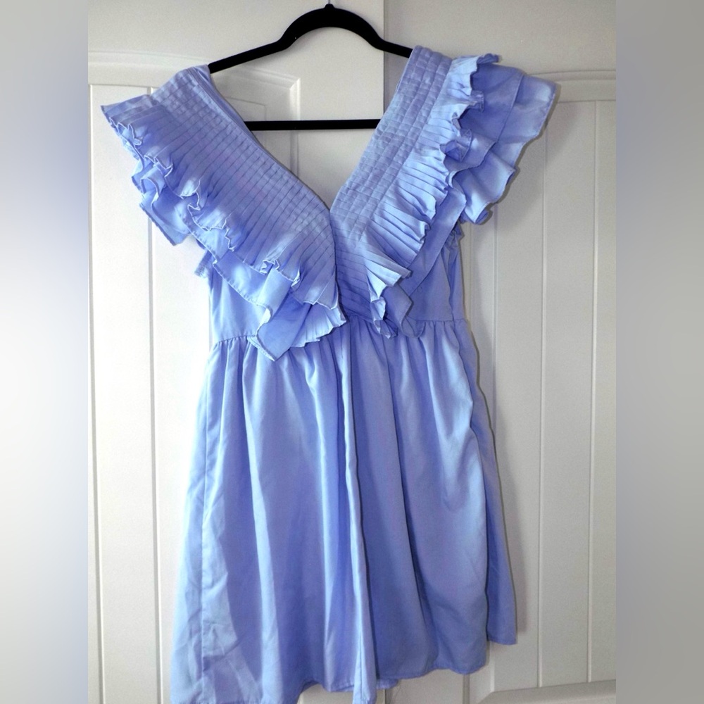 Blue ruffled dress
